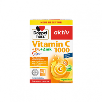 DOPPELHERZ AKTIV VITAMIN C + D3 + CINK DEPOT tablete, 30kom