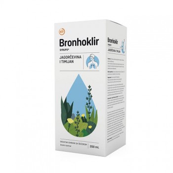 BRONHOKLIR JAGORČEVINA I TIMIJAN sirup, 200ml BRONHOKLIR JAGORČEVINA I TIMIJAN sirup, 200ml