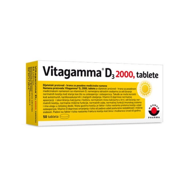 VITAGAMMA D3 2000 tableta, 50kom