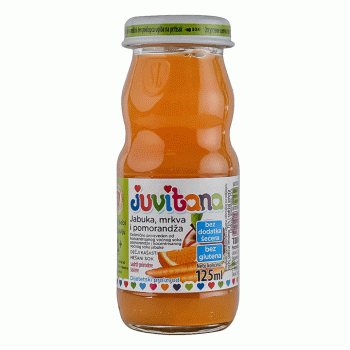 JUVITANA JABUKA, MRKVA I POMORANDŽA sok, 125ml JUVITANA JABUKA, MRKVA I POMORANDŽA sok, 125ml