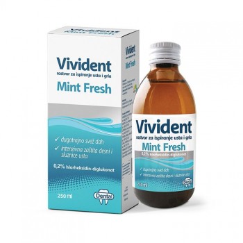 VIVIDENT MINT FRESH rastvor za ispiranje usta i grla, 125ml
