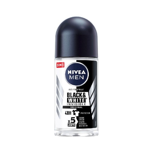 NIVEA MEN BLACK & WHITE roll-on, 50ml NIVEA MEN BLACK & WHITE roll-on, 50ml