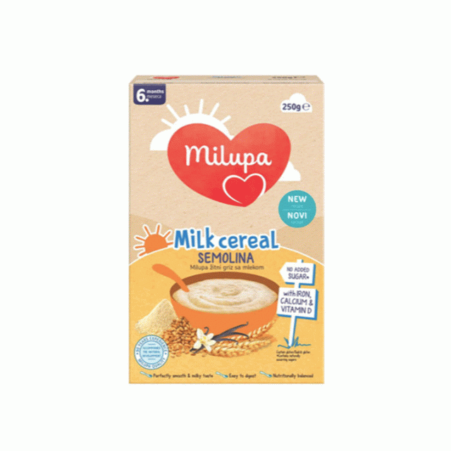 MILUPA GRIZ 6m+ instant kaša, 250g MILUPA GRIZ 6m+ instant kaša, 250g