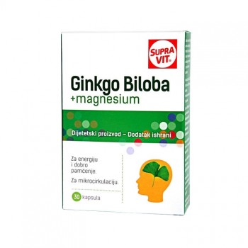 SUPRAVIT GINKO BILOBA + Mg kapsule, 30kom SUPRAVIT GINKO BILOBA + Mg kapsule, 30kom