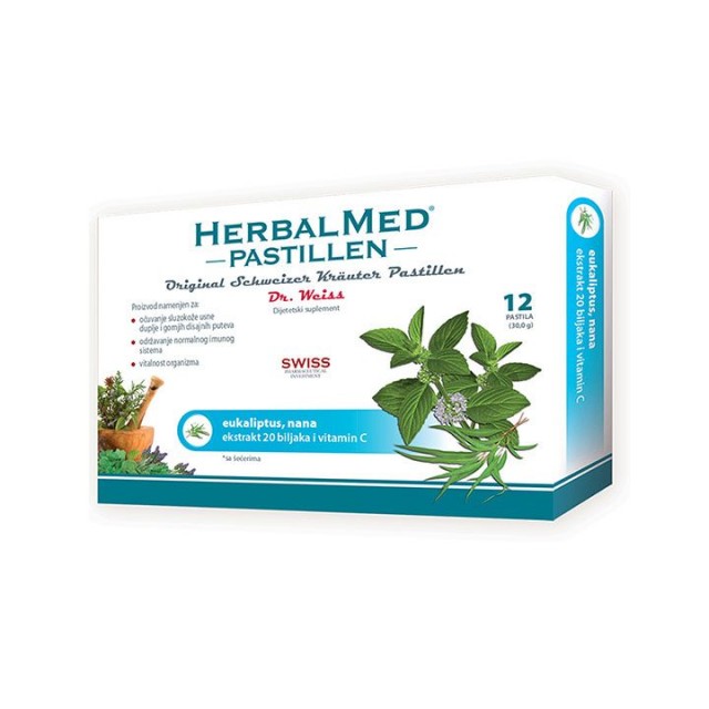 HERBALMED EUKALIPTUS + NANA pastile, 12kom