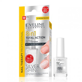 EVELINE 8U1 TOTAL ACTION SILVER SHINE lak za nokte, 12ml EVELINE 8U1 TOTAL ACTION SILVER SHINE lak za nokte, 12ml