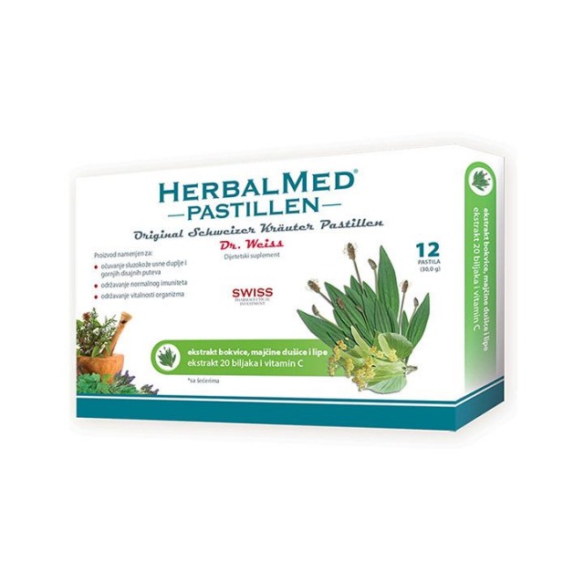HERBALMED BOKVICA + MAJKINA DUŠICA + LIPA pastile, 12kom HERBALMED BOKVICA + MAJKINA DUŠICA + LIPA pastile, 12kom