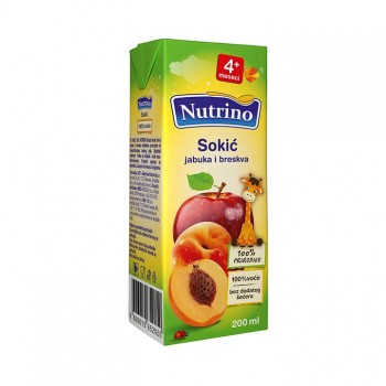 NUTRINO JABUKA I BRESKVA voćni sok, 200ml