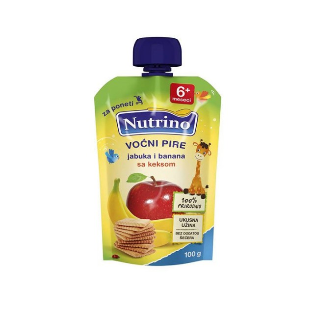 NUTRINO JABUKA I BANANA sa keksom voćni pire, 100g