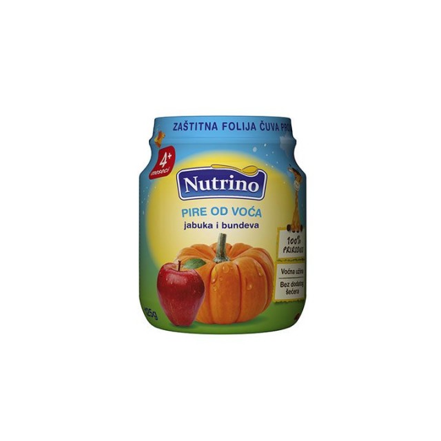 NUTRINO JABUKA I BUNDEVA voćni pire, 125g NUTRINO JABUKA I BUNDEVA voćni pire, 125g