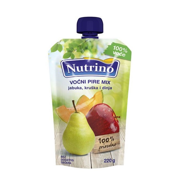 NUTRINO JABUKA KRUŠKA I DINJA voćni pire, 220g NUTRINO JABUKA KRUŠKA I DINJA voćni pire, 220g