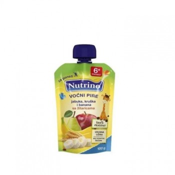 NUTRINO pire od jabuke, kruske i banane sa žitaricama, 100g NUTRINO pire od jabuke, kruske i banane sa žitaricama, 100g