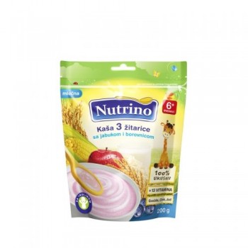 NUTRINO mlečna kaša 3 žitarice jabuka i borovnica 200g