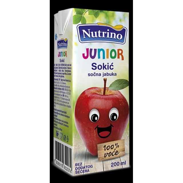 NUTRINO junior sokić sočna jabuka 200ml NUTRINO junior sokić sočna jabuka 200ml