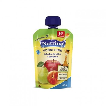 NUTRINO JABUKA KRUŠKA I BRESKVA voćni pire, 100g