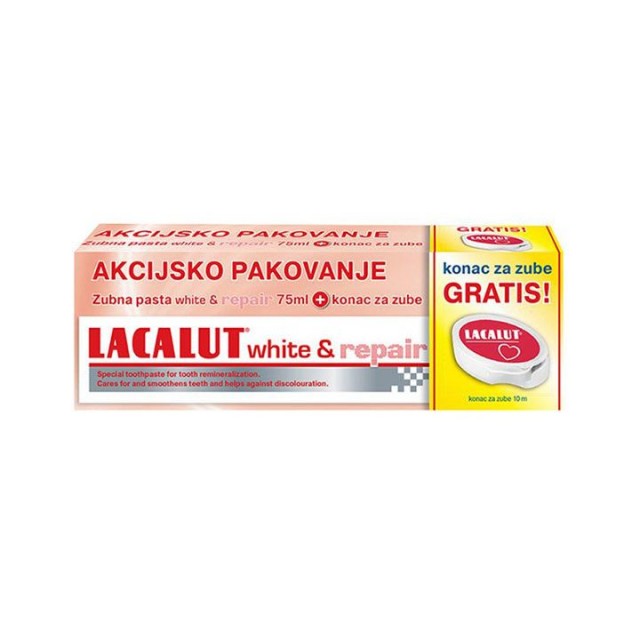 LACALUT WHITE&REPAIR pasta, 75ml + konac za zube LACALUT WHITE&REPAIR pasta, 75ml + konac za zube