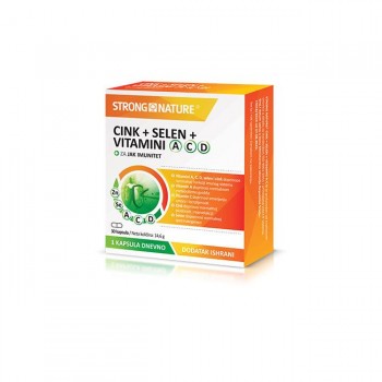 STRONG NATURE CINK, SELEN, VITAMINI ACD kapsule, 30kom STRONG NATURE CINK, SELEN, VITAMINI ACD kapsule, 30kom