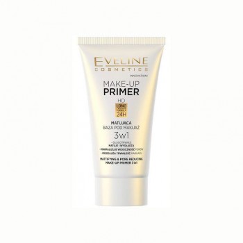 EVELINE MAKE-UP HD 3IN1 matirajuća podloga za šminku, 30ml EVELINE MAKE-UP HD 3IN1 matirajuća podloga za šminku, 30ml