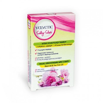 VELVETIC SILKY SKIN trake za depilaciju lica, 12kom
