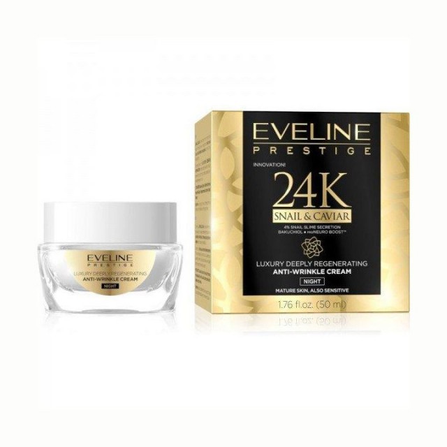 EVELINE 24K SNAIL & CAVIAR noćna krema protiv bora, 50ml EVELINE 24K SNAIL & CAVIAR noćna krema protiv bora, 50ml