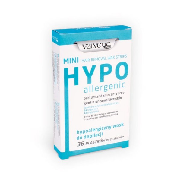 VELVETIC HYPOALLERGENIC trake za depilaciju lica i bikini zone, 36kom VELVETIC HYPOALLERGENIC trake za depilaciju lica i bikini zone, 36kom