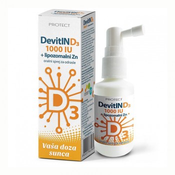 DEVITIN D3 1000 IU + ZN oralni sprej , 30ml DEVITIN D3 1000 IU + ZN oralni sprej , 30ml