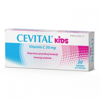 CEVITAL KIDS VITAMIN C 50mg tablete za žvakanje, 30kom CEVITAL KIDS VITAMIN C 50mg tablete za žvakanje, 30kom