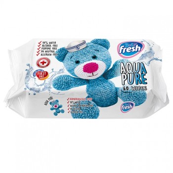 FRESH BABY AQUA PURE vlažne maramice, 60kom FRESH BABY AQUA PURE vlažne maramice, 60kom