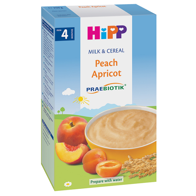 HIPP BRESKVA I KAJSIJA mlečna instant kaša, 250g HIPP BRESKVA I KAJSIJA mlečna instant kaša, 250g