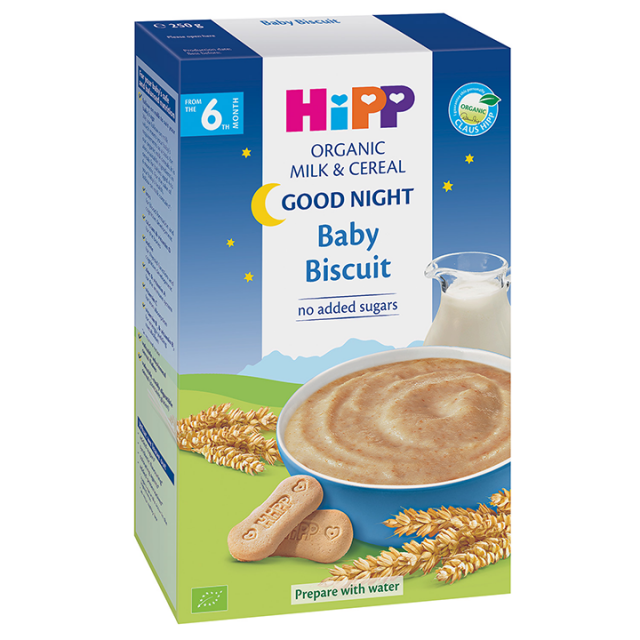 HIPP LAKU NOĆ mlečna instant kaša sa keksom, 250g HIPP LAKU NOĆ mlečna instant kaša sa keksom, 250g