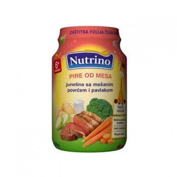 NUTRINO JUNETINA SA MEŠANIM POVRĆEM I PAVLAKOM pire, 190g