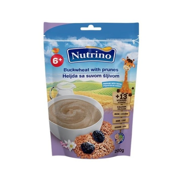 NUTRINO HELJDA SA SUVOM ŠLJIVOM, suva žitna kaša, 200g NUTRINO HELJDA SA SUVOM ŠLJIVOM, suva žitna kaša, 200g