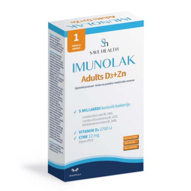 IMUNOLAK ADULTS D3 + ZN kapsule, 30kom