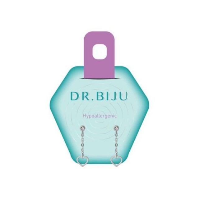 Dr. Biju minđuše drop heart crystal, 3.3mm