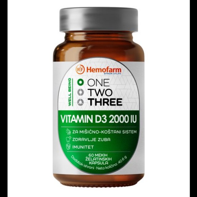 ONE TWO THREE vitamin D3 2000IJ, cps, 60kom. ONE TWO THREE vitamin D3 2000IJ, cps, 60kom.