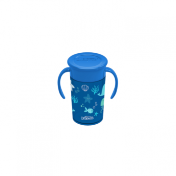 DR BROWNS čaša 360 stepeni sa ručkama plave boje, 200ml