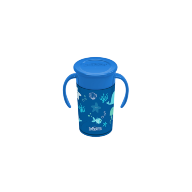 DR BROWNS čaša 360 stepeni sa ručkama plave boje, 200ml DR BROWNS čaša 360 stepeni sa ručkama plave boje, 200ml