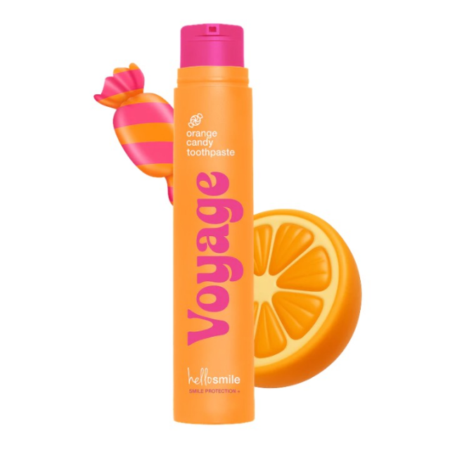 HELLO SMILE VOYAGE pasta za zube sa ukusom bombona od narandže, 60g