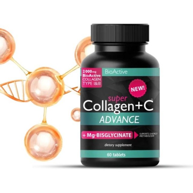 SUPER COLLAGEN  ADVANCE + VITAMIN C + MG-BISGLYCINAT tablete, 60kom