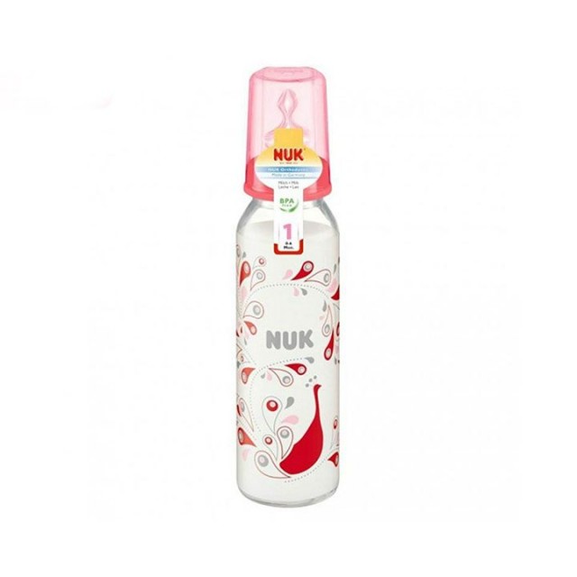 NUK staklena flašica 0-6m, 230ml NUK staklena flašica 0-6m, 230ml