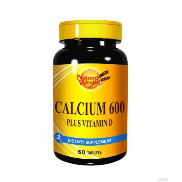 NATURAL WEALTH CALCIUM, 600mg + vitamin D, 60 tableta