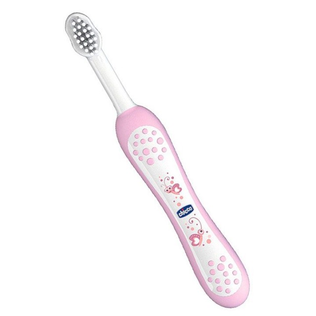 CHICCO roze četkica za zube, 6m+