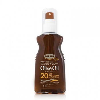 TOP TEN OLIVE OIL SPF20 suvo ulje za tamnjenje, 180ml TOP TEN OLIVE OIL SPF20 suvo ulje za tamnjenje, 180ml
