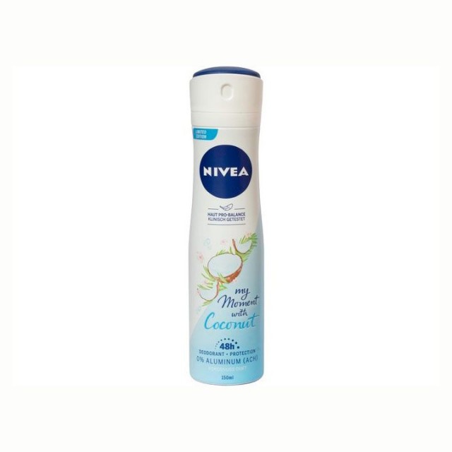 NIVEA MY MOMENT WITH COCONUT dezodorans u spreju, 150ml NIVEA MY MOMENT WITH COCONUT dezodorans u spreju, 150ml