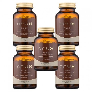 CRUX PURE ASHWAGANDHA kapsule, 60kom PAKET 5 KUTIJA CRUX PURE ASHWAGANDHA kapsule, 60kom PAKET 5 KUTIJA