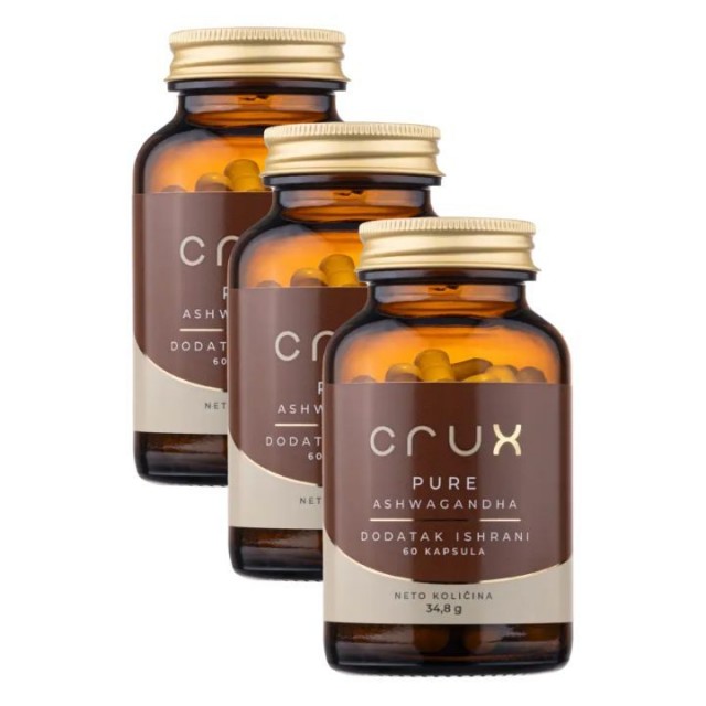 CRUX PURE ASHWAGANDHA kapsule, 60kom PAKET 3 KUTIJE CRUX PURE ASHWAGANDHA kapsule, 60kom PAKET 3 KUTIJE