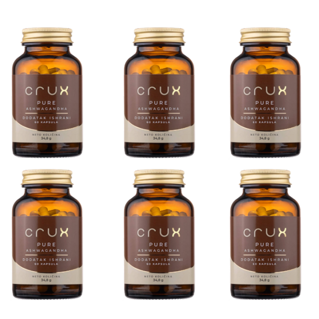 CRUX PURE ASHWAGANDHA kapsule, 60kom PAKET 6 KUTIJA CRUX PURE ASHWAGANDHA kapsule, 60kom PAKET 6 KUTIJA