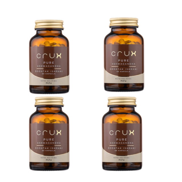 CRUX PURE ASHWAGANDHA kapsule, 60kom PAKET 4 KUTIJE CRUX PURE ASHWAGANDHA kapsule, 60kom PAKET 4 KUTIJE