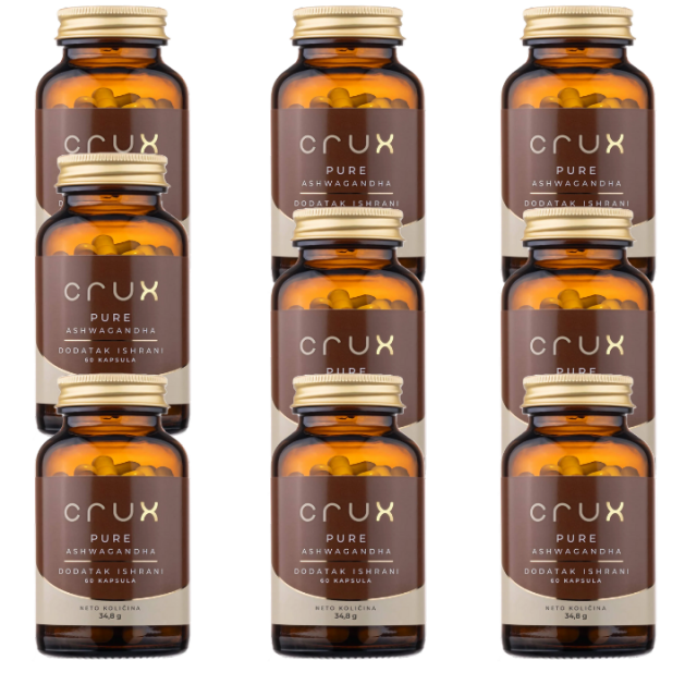 CRUX PURE ASHWAGANDHA kapsule, 60kom PAKET 9 KUTIJA CRUX PURE ASHWAGANDHA kapsule, 60kom PAKET 9 KUTIJA