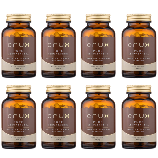CRUX PURE ASHWAGANDHA kapsule, 60kom PAKET 8 KUTIJA CRUX PURE ASHWAGANDHA kapsule, 60kom PAKET 8 KUTIJA